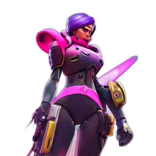 weapon, robot, staff, jacket, concept art, cyberpunk, 3d render, vaporwave transparent PNG cut-out