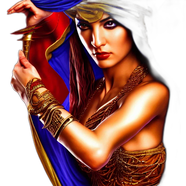jewelry, fantasy art, photorealistic, comic book art, concept art, arabian, dancer, assassin transparent PNG cut-out