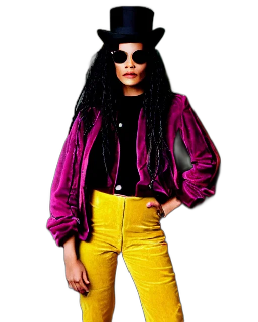 jacket, hat, hair, neon, colorful, dark, monochrome, photos transparent PNG cut-out