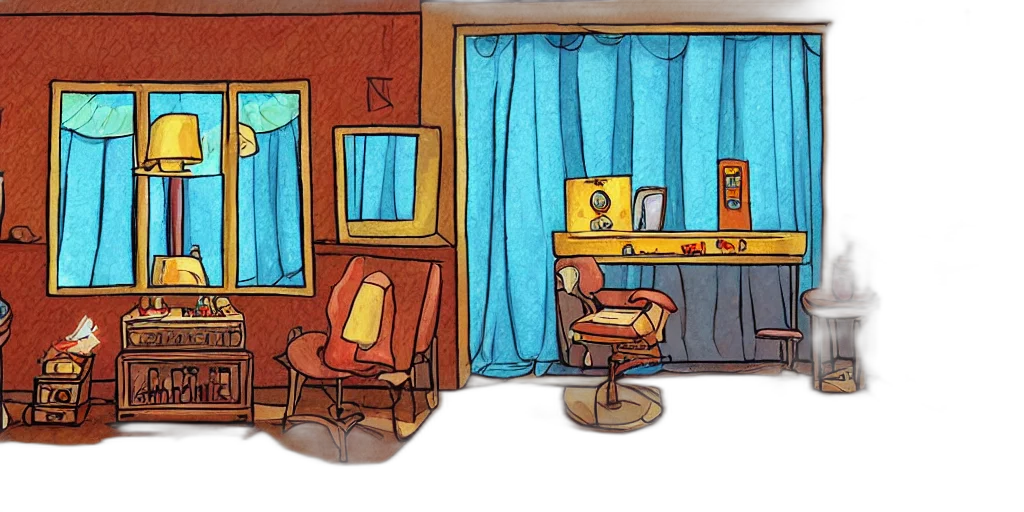 furniture, concept art, watercolor, 3d render transparent PNG cut-out