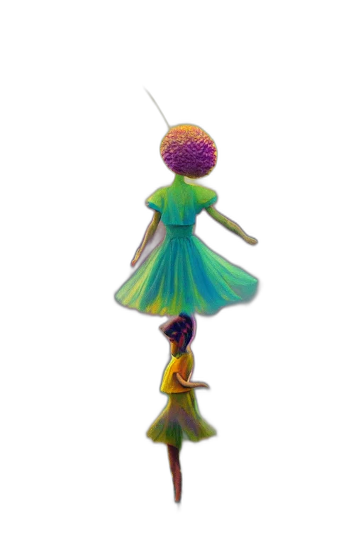 dress, staff, robot, umbrella, concept art, 3d render, pixel art, fantasy art transparent PNG cut-out