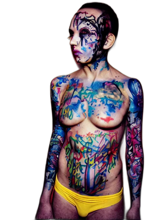 dress, photorealistic, cyberpunk, concept art, fantasy art, neon lights, colorful, blue transparent PNG cut-out