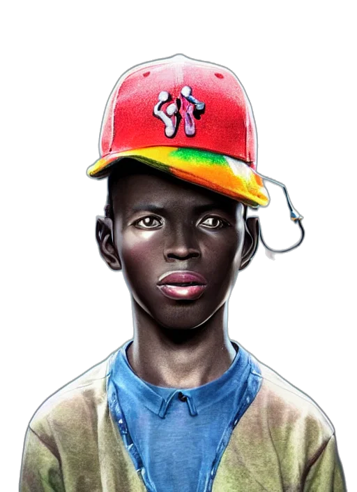 face, hat, photorealistic, concept art, cartoon, watercolor, colourful, portrait transparent PNG cut-out