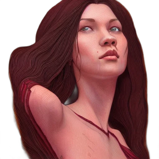 face, hair, fantasy art, photorealistic transparent PNG cut-out