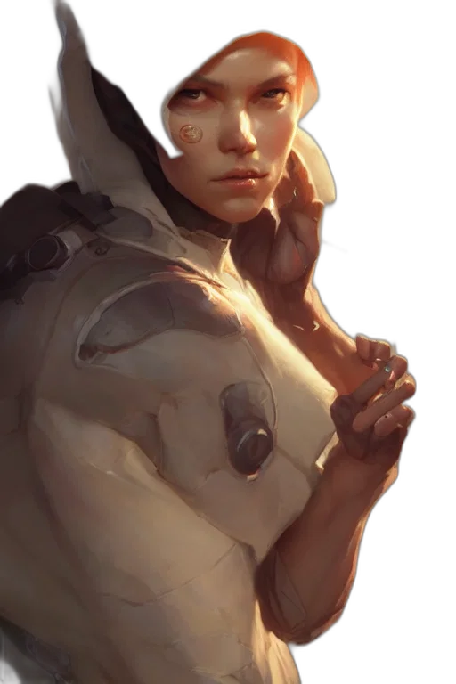 robot, face, creature, staff transparent PNG cut-out