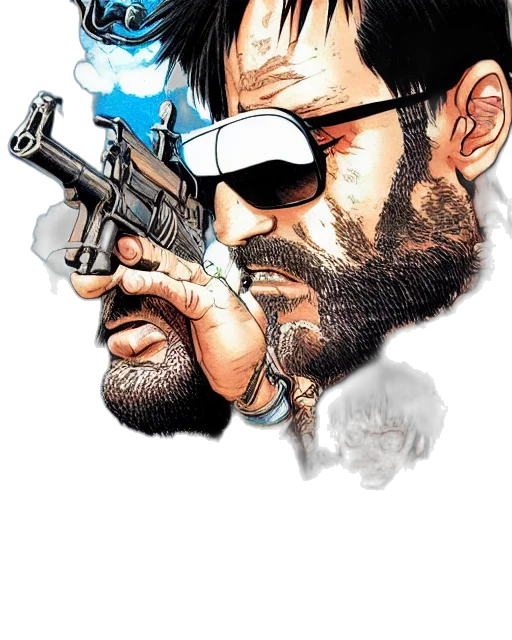 weapon, comic book art, cartoon, pencil sketch transparent PNG cut-out