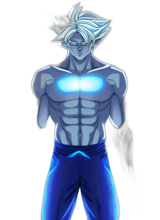 concept art, comic book art, fantasy art, anime, neon lights, blue, neon, symmetry transparent PNG cut-out
