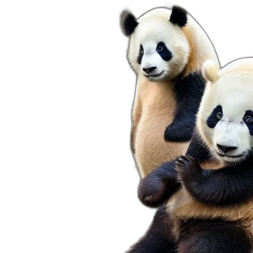 animal, photorealistic, 3d render, panda transparent PNG cut-out