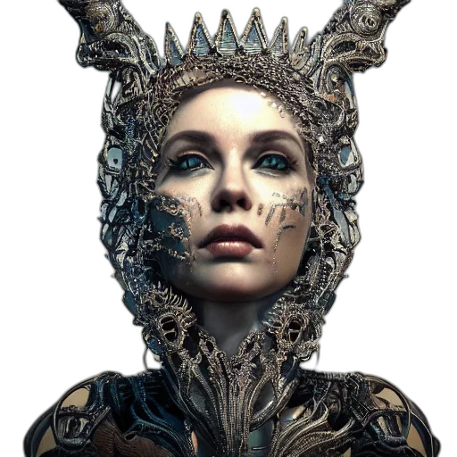 crown, mask, face, robot transparent PNG cut-out