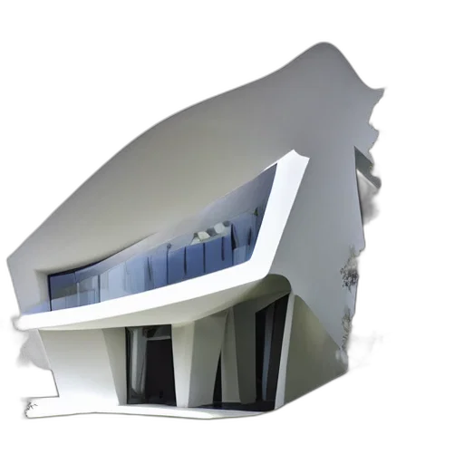 building, 3d render, concept art, photorealistic, house, designed, zaha, hadid transparent PNG cut-out