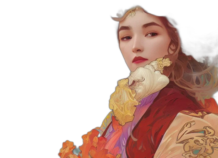 face, dragon, fantasy art, oil painting transparent PNG cut-out