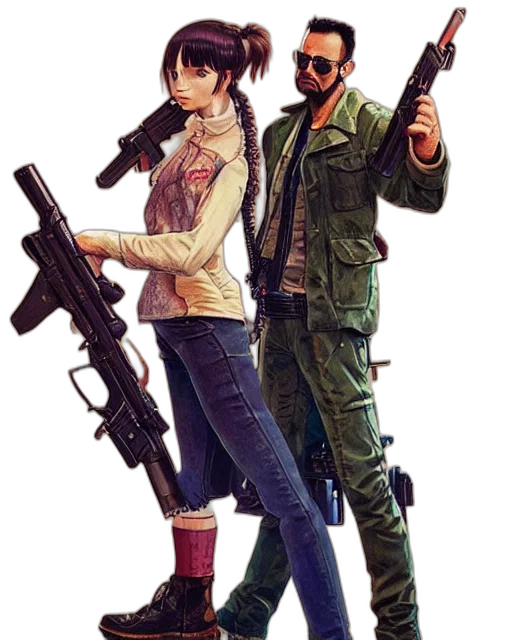 weapon, jacket, concept art, cyberpunk transparent PNG cut-out