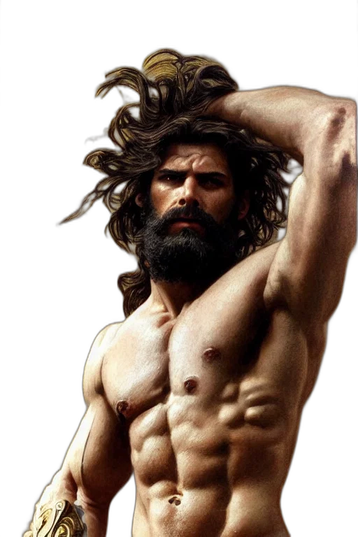 hair, sword, photorealistic, comic book art transparent PNG cut-out