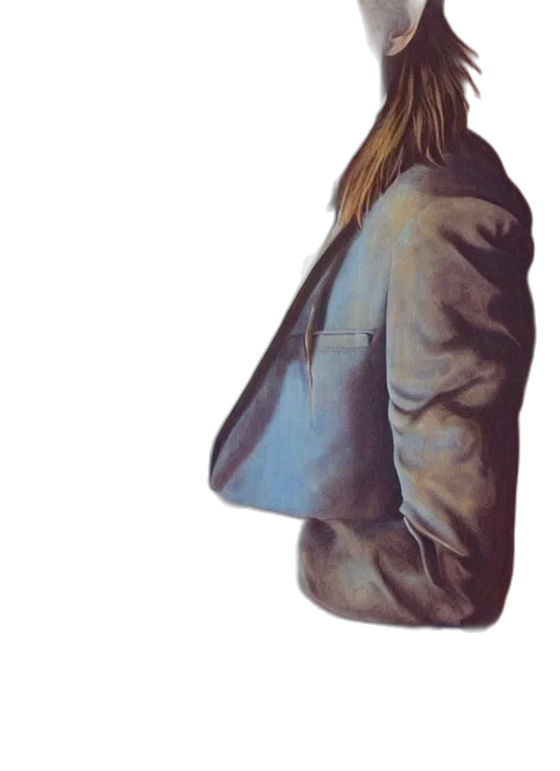 jacket, face, dress, hair transparent PNG cut-out