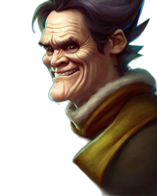 face, staff, mask, creature, concept art, fantasy art, photorealistic, comic book art transparent PNG cut-out