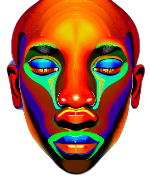 face, mask, crown, photorealistic transparent PNG cut-out