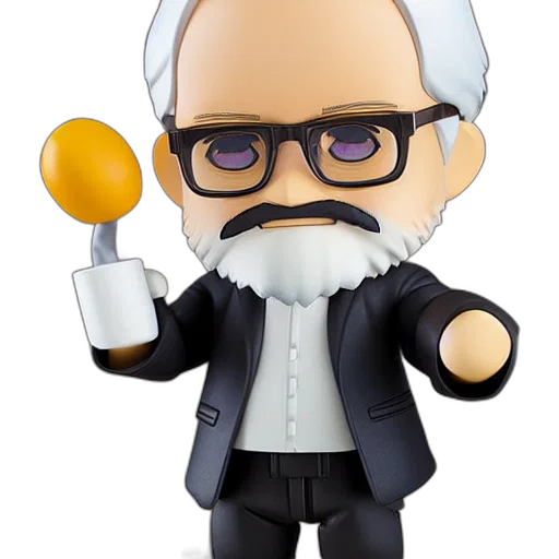 concept art, cartoon, old, man, nendoroid, figurine, detailed, product transparent PNG cut-out