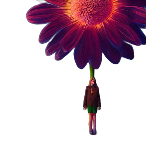 flower, umbrella, staff, bottle transparent PNG cut-out