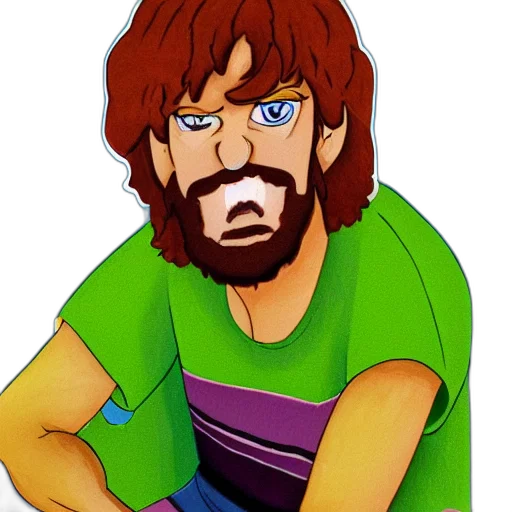 face, hair, cartoon, pixel art, comic book art, concept art, portrait, shaggy transparent PNG cut-out