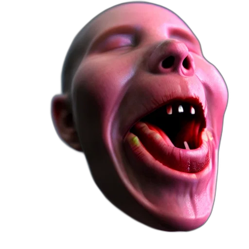 face, mask, creature, robot, 3d render, photorealistic, concept art, vaporwave transparent PNG cut-out
