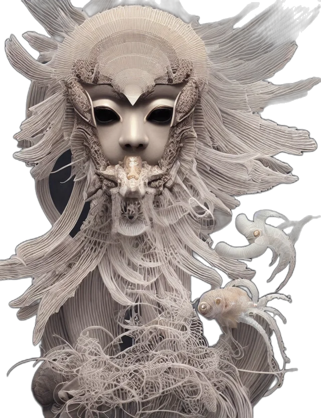 mask, creature, concept art, fantasy art transparent PNG cut-out