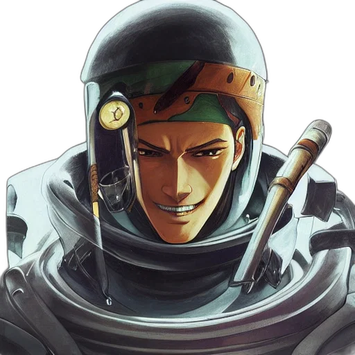 face, staff, mask, robot, concept art, anime, comic book art, pixel art transparent PNG cut-out