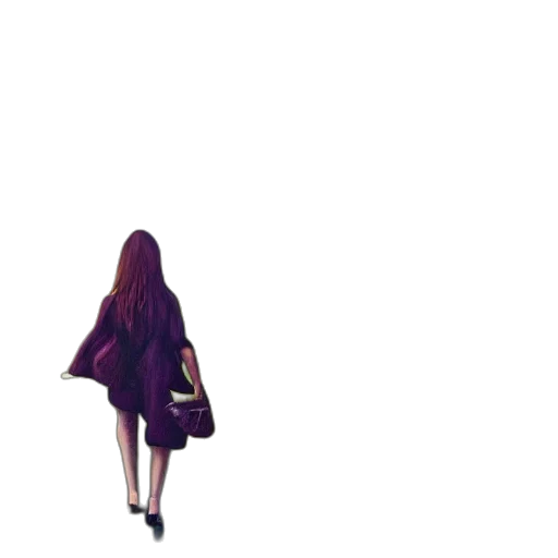 dress, jacket, umbrella, hair, pixel art, concept art, 3d render, photorealistic transparent PNG cut-out