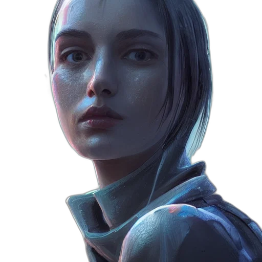 robot, face, jacket, mask, concept art, cyberpunk, fantasy art, photorealistic transparent PNG cut-out