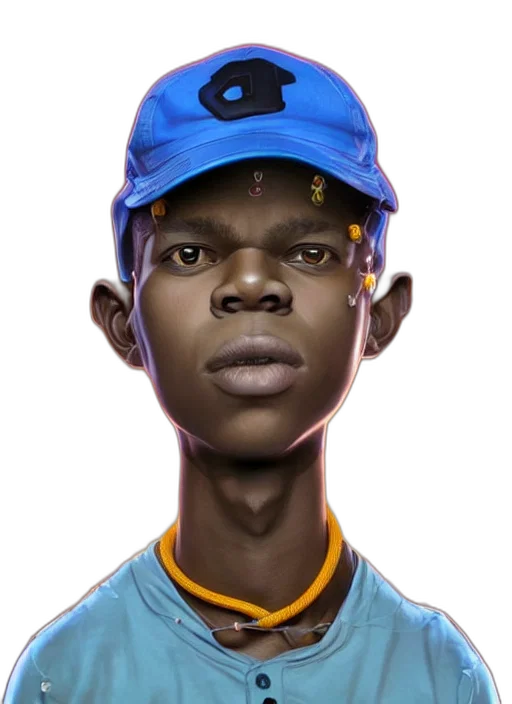face, hat, robot, staff, concept art, photorealistic, cartoon, 3d render transparent PNG cut-out