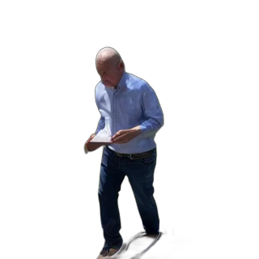 staff, jacket, shoes, creature, 3d render, concept art, photorealistic, walter transparent PNG cut-out