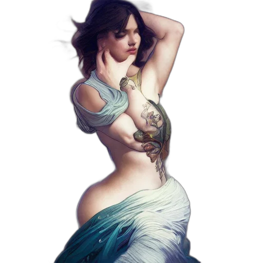 dress, jewelry, fantasy art, concept art transparent PNG cut-out