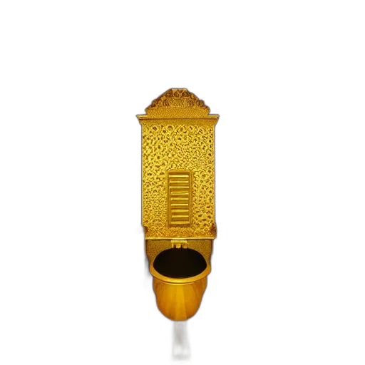 umbrella, bottle, jewelry, staff, 3d render, photorealistic, golden, toilet transparent PNG cut-out