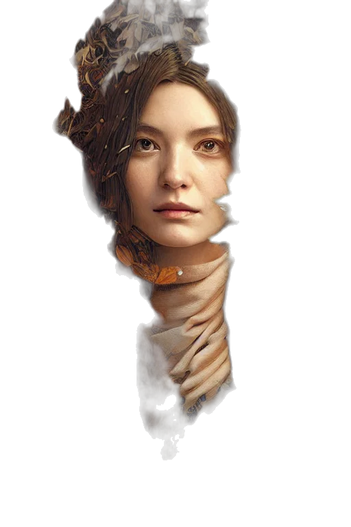face, crown, staff, robot, fantasy art, photorealistic, concept art, oil painting transparent PNG cut-out