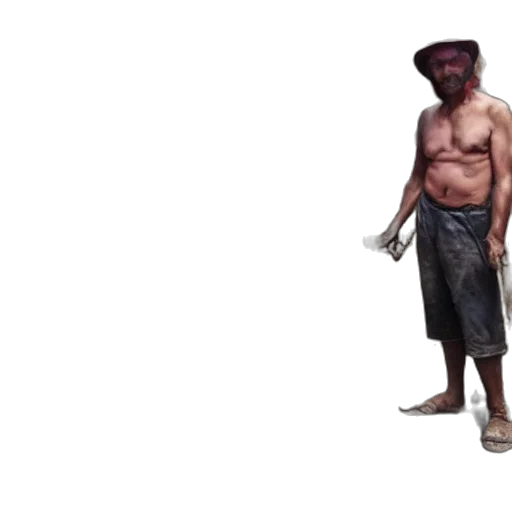 creature, staff, mask, hat, concept art, 3d render, photorealistic, old transparent PNG cut-out