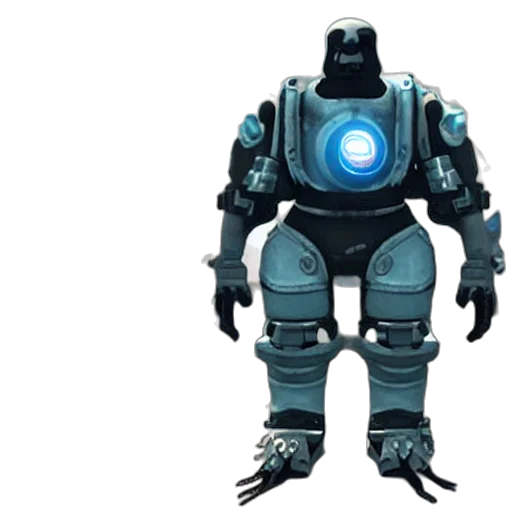 robot, concept art, 3d render, blue, cyber, penguin, fallout transparent PNG cut-out