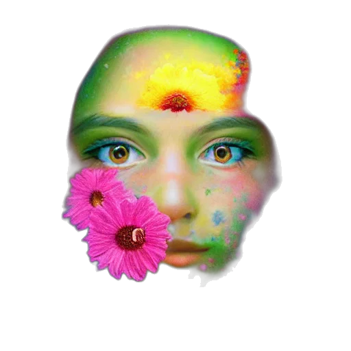 face, flower, mask, crown transparent PNG cut-out