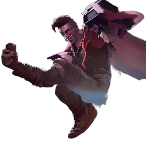 jacket, weapon, robot, staff transparent PNG cut-out