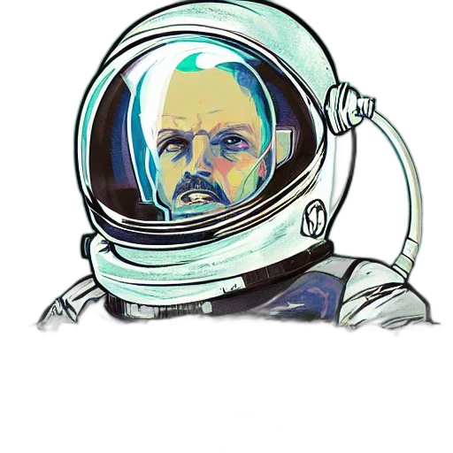 mask, face, robot, cartoon, comic book art, concept art, watercolor, outer space transparent PNG cut-out