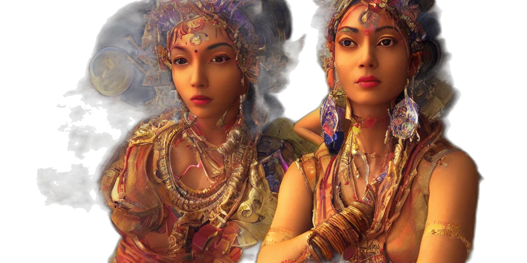jewelry, 3d render, photorealistic, oil painting transparent PNG cut-out