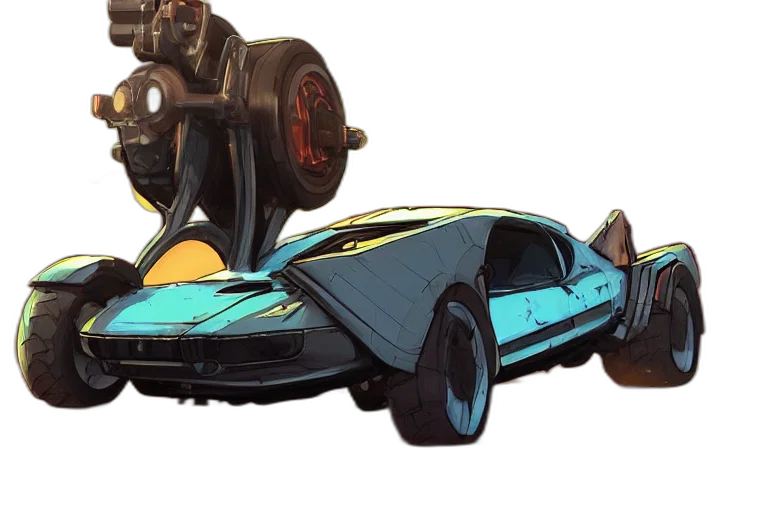 car, robot, weapon, concept art transparent PNG cut-out