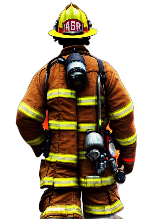 staff, jacket, mask, weapon, firefighter, man, highly, detailed transparent PNG cut-out