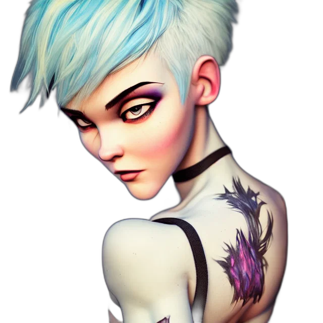 face, concept art, fantasy art, cartoon, cyberpunk, pastel, dark, blue transparent PNG cut-out