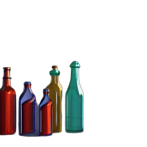 bottle, 3d render, photorealistic, colorful transparent PNG cut-out