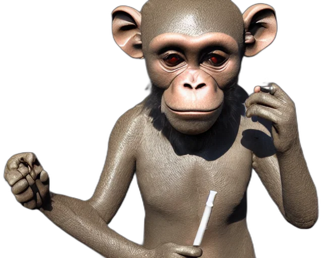 staff, animal, 3d render, photorealistic, concept art, cartoon, monkey, space transparent PNG cut-out