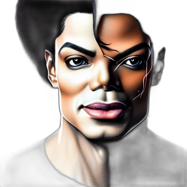 face, mask, photorealistic, cartoon, 3d render, comic book art, symmetry, michaeljackson transparent PNG cut-out