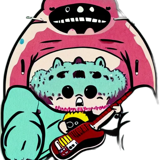 creature, staff, cartoon, concept art, pixel art, 3d render, cannibal, totoro transparent PNG cut-out