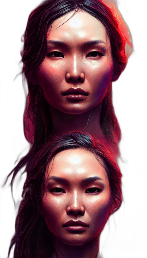 face, mask, concept art, photorealistic, fantasy art, cyberpunk, red, dark transparent PNG cut-out