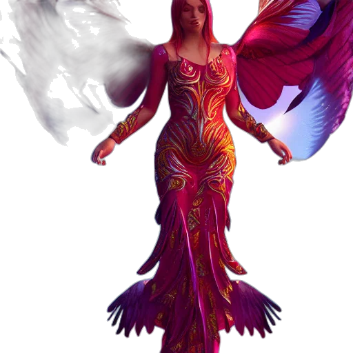 dress, fantasy art, concept art, 3d render, pixel art, red, colorful, dark transparent PNG cut-out