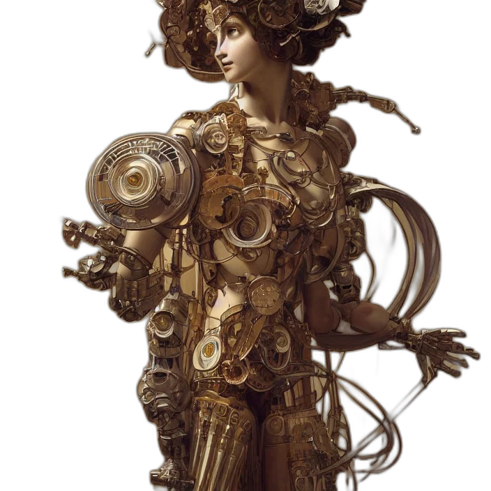 robot, dress, staff, jewelry transparent PNG cut-out