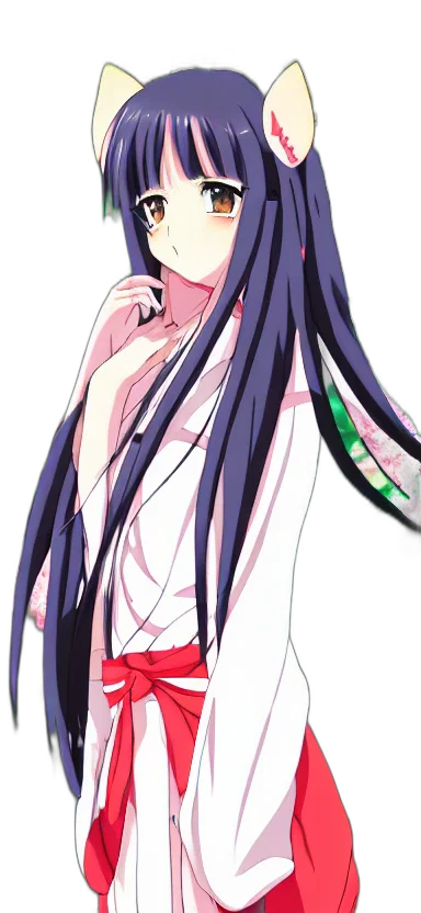 dress, staff, hair, weapon transparent PNG cut-out